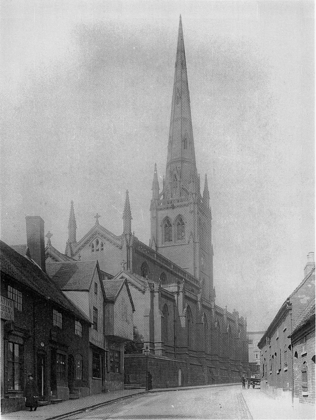 St Alkmunds Church 1901 - 'Bygone Derby', M. Craven (Derby Museum)