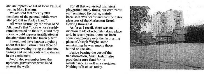 A nostalgic look at Derby's playgrounds by Harold Richardson - Derby Telegraph, 27th Aug. 2002